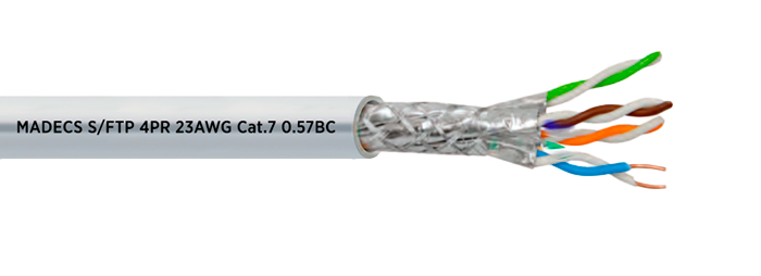 Кабель витая пара S/FTP 4PR 23AWG Cat.7 0.57BC PVC фото 1