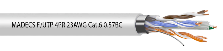 Кабель компьютерный витая пара F/UTP 4PR 23AWG Cat.6 0.57BC PVC  фото 1